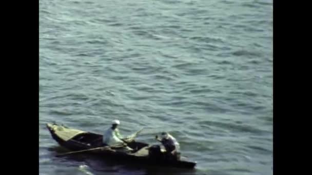 Cairo Egito Maio 1988 Egito Cena Navegação Nilo Década — Vídeo de Stock