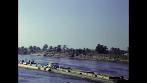 Cairo Egipto Mayo 1988 Egipto Escena Navegación Del Nilo Los — Vídeo de stock