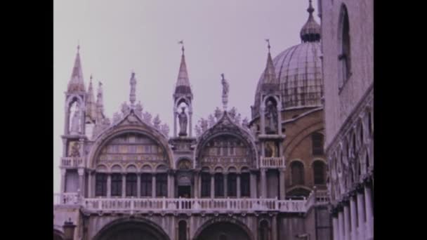 Venetië Italië Mei 1971 Venetië Heilige Markeren Plein Scène Jaren — Stockvideo