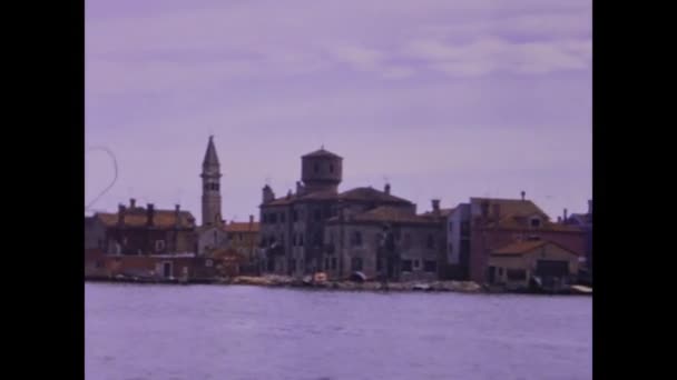 Венеция Италия Май 1971 Вид Город Бурано — стоковое видео