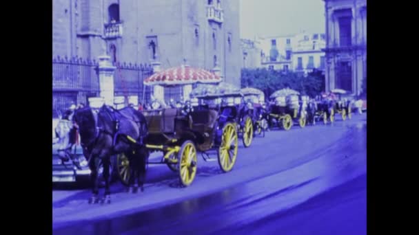 Seville Spanya Eylül 1975 Lerde Seville Şehir Manzarası — Stok video