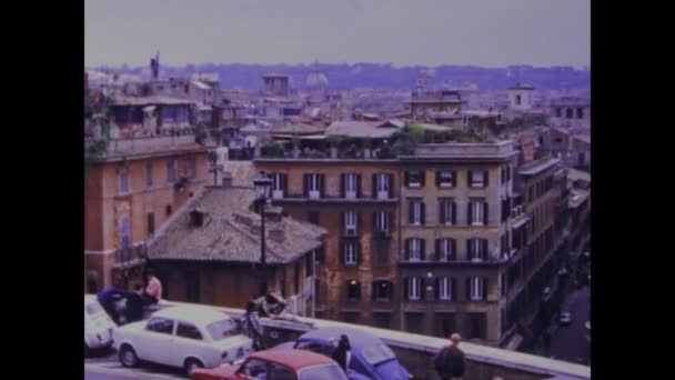 Rom Italien Mai 1975 Stadtansichten Aus Rom Den 70Er Jahren — Stockvideo