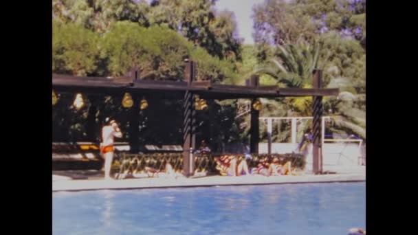 Tanger Marocko Juni 1970 Tanger Havet Resort Scen Talet — Stockvideo