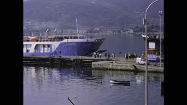 Insel Elba Italien 1975 Fähre Auf Der Insel Elba Szene — Stockvideo