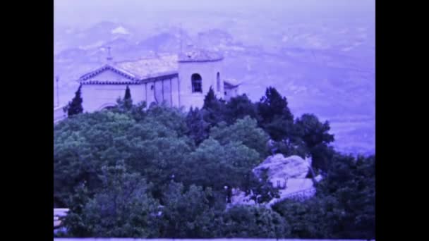 Άγιος Μαρίνος Ιταλία 1975 Άποψη Κάστρου Αγίου Μαρίνου Στη Δεκαετία — Αρχείο Βίντεο