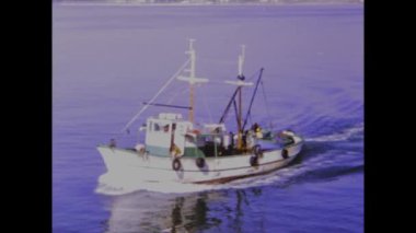 Siracusa, İtalya Haziran 1973: 70 'lerde kargo limanı manzarası