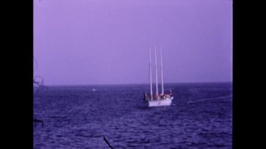 Gran Canaria, İspanya Haziran 1974: 70 'lerde Gran Canaria Limanı manzarası