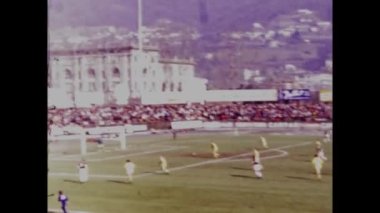 Lugano, İsviçre Mart 1969: 60 'larda futbol şampiyonluğu sahnesi