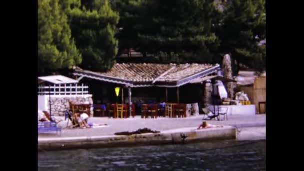 Atene Grecia Settembre 1973 Scena Vacanza Spiaggia Greca Negli Anni — Video Stock