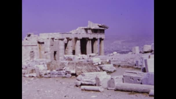 Athény Řecko Září 1973 Letecká Scéna Aténách Letech — Stock video