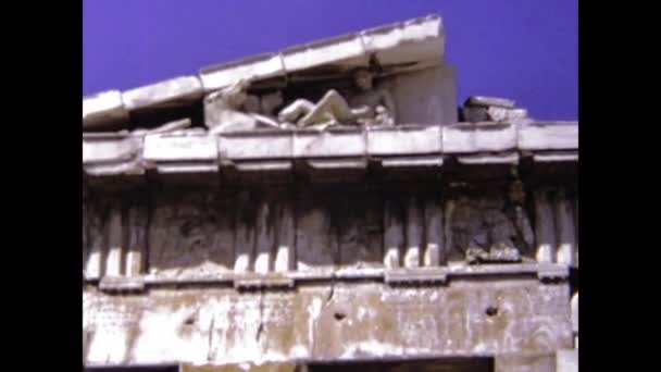 Athen Griechenland September 1973 Blick Auf Die Ruinen Von Athen — Stockvideo