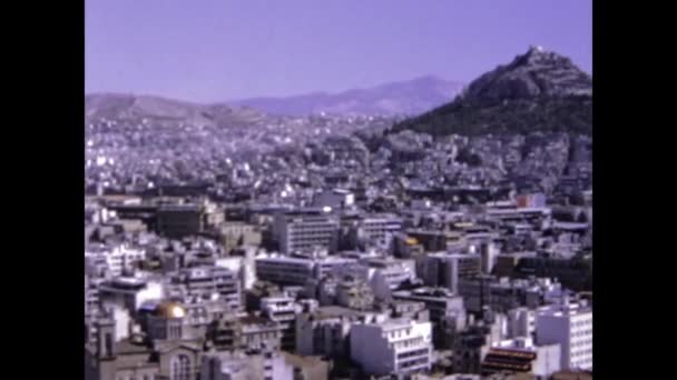 Atény Řecko Září 1973 Atény Zřícenina Pohled Letech — Stock video