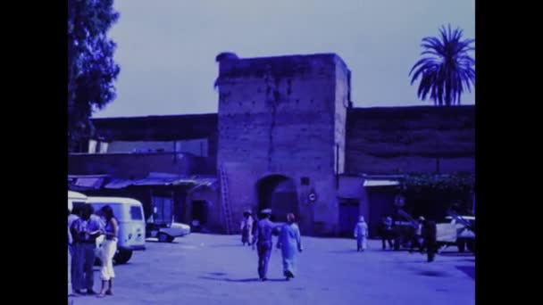 モロッコのカサブランカ1973年9月 70年代のカサブランカ都市景観 — ストック動画