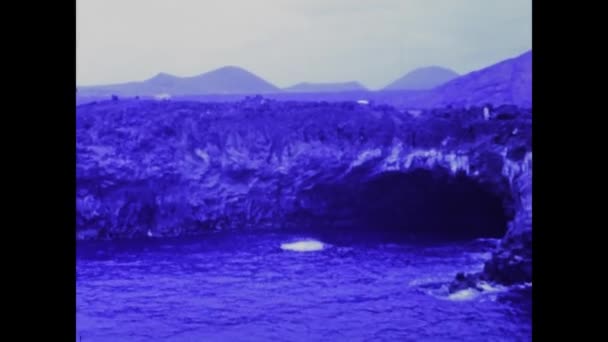 Lanzarote Spagna Settembre 1973 Lanzarote Paesaggio Naturale Scenario Collinare Negli — Video Stock