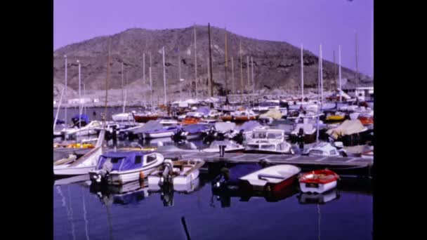 Gran Canaria Spanje Juni 1974 Uitzicht Haven Van Gran Canaria — Stockvideo