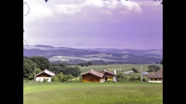 Genewa Szwajcaria Może 1970 Mała Scena Wsi Alpy Latach Tych — Wideo stockowe