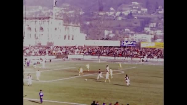 Lugano Switzerland March 1969 Football Match Championship Scene 60S — Stock Video