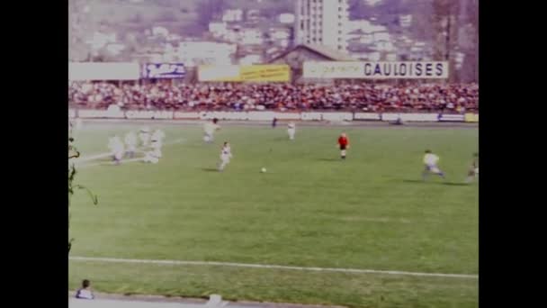 Lugano Sviçre Mart 1969 Larda Futbol Şampiyonluğu Sahnesi — Stok video