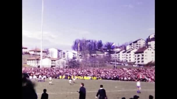 Lugano Szwajcaria Marzec 1969 Scena Mistrzostw Piłce Nożnej Latach Tych — Wideo stockowe