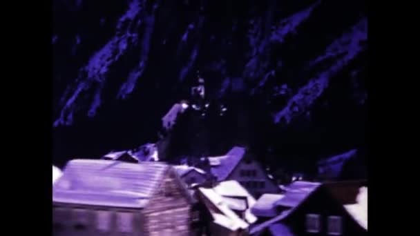 Lugano Ελβετία Μάρτιος 1969 Χιονισμένο Αλπικό Τοπίο Στη Δεκαετία Του — Αρχείο Βίντεο