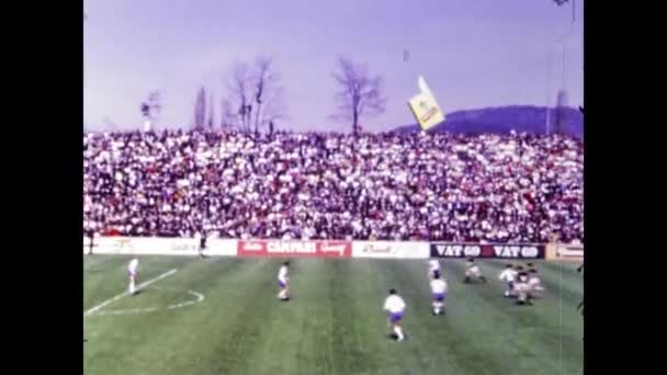Lugano Switzerland March 1969 Football Match Championship Scene 60S — Stock Video