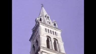 Carcassonne, Fransa Ekim 1978: Carcassonne şehir manzarası 70 'lerde