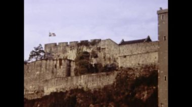 Lourdes, Fransa Ekim 1978: 70 'lerde Lourdes şehir manzarası