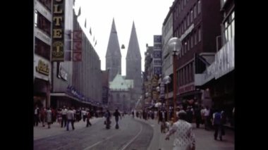 Bremen, Almanya Nisan 1976: Bremen şehir manzarası 70 'lerde