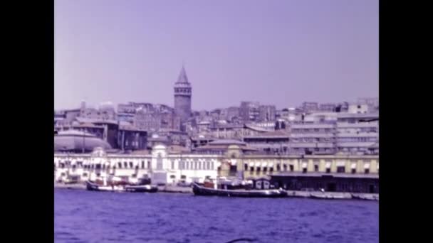 Κωνσταντινούπολη Τουρκία Ιούνιος 1969 Άποψη Της Πόλης Της Κωνσταντινούπολης Στη — Αρχείο Βίντεο