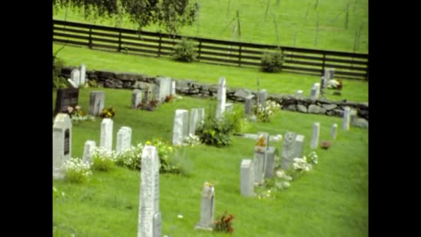 Olso Noruega Agosto 1986 Escena Del Cementerio Celta Los Años — Vídeo de stock
