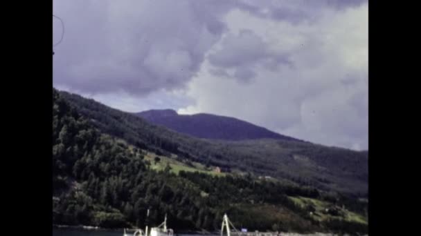 Olso Norveç Ağustos 1986 Lerde Norveç Kıyı Manzarası — Stok video