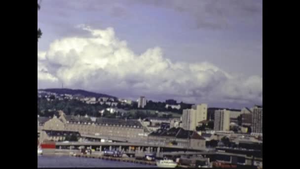 ノルウェー オスロ1986年8月 80年代のオスロ市内景観 — ストック動画