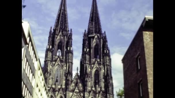Colonia Germania Maggio 1988 Veduta Della Cattedrale Colonia Negli Anni — Video Stock