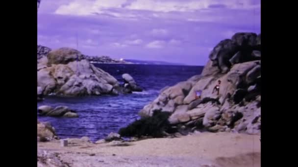 Olbia Italia Giugno 1968 Panorama Della Costa Sarda Negli Anni — Video Stock