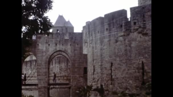 Carcassonne Frankrike Oktober 1978 Carcassonne City View Scen Talet — Stockvideo