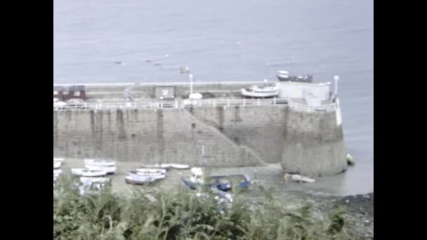 Cherbourg Fransa Ağustos 1979 Cherbourg Limanı Şehir Manzarası Lerde — Stok video