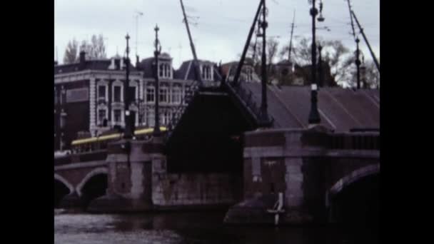 Amsterdam Hollanda 1982 Lerde Amsterdam Şehir Manzarası — Stok video