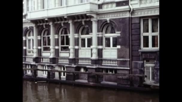 Амстердам Нідерланди 1982 Міський Краєвид Амстердама — стокове відео