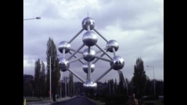 Brussels Belgium May 1982 Brussels City View Scene 80S — Stock Video