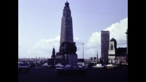 Brüksel Belçika 1982 Brüksel Şehir Manzarası Lerde — Stok video