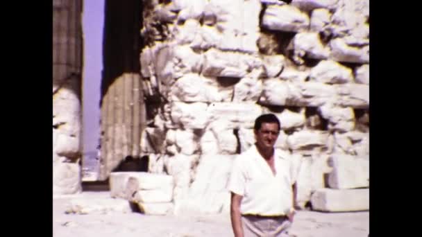 Atenas Grécia Junho 1974 Vista Arqueológica Atenas Década — Vídeo de Stock