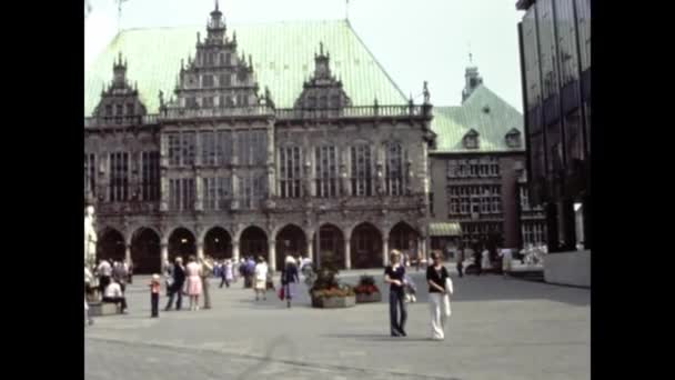 ドイツ ブレーメン1976年4月 70年代のブレーメン市街地景観 — ストック動画