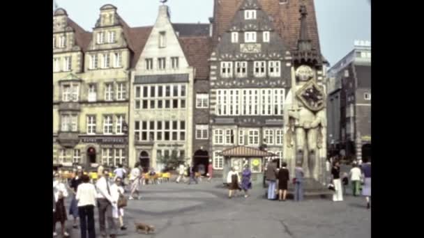 Brême Allemagne Avril 1976 Brême Vue Sur Ville Dans Les — Video