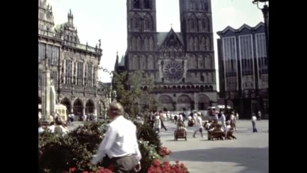 Bremen Alemania Abril 1976 Bremen City View Scene 70S — Vídeo de stock