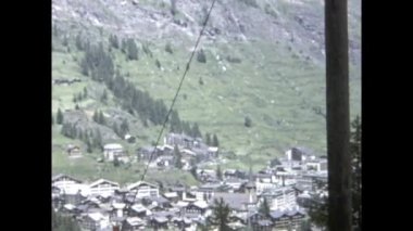 Gornergrat, İsviçre Temmuz 1977: Gornergrat Dağı manzarası 70 'lerde
