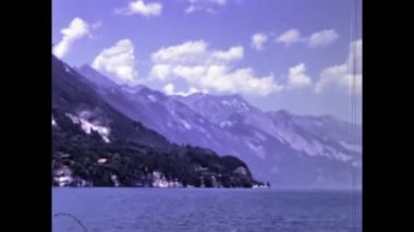Oberland, İsviçre Haziran 1976: Brienz Gölü manzaralı 70 'ler