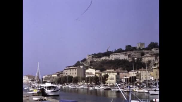 イタリア ジリオ島1977年9月 70年代のジリオ島の風景 — ストック動画