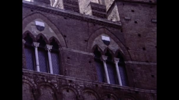 Siena Italië September 1977 Siena Plein Centrum Van Stad Uitzicht — Stockvideo
