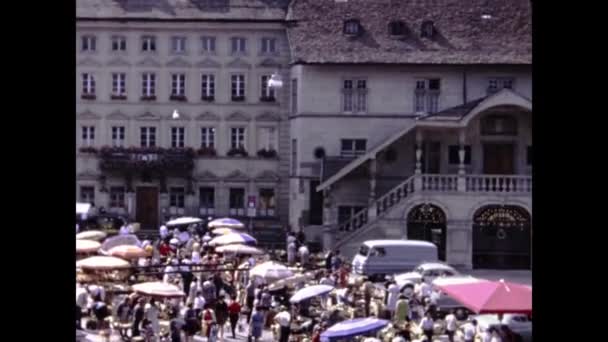 Fribourg Sviçre 1969 Fribourg Şehir Manzarası Larda — Stok video