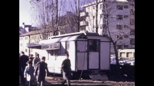 Lottigna Switzerland November 1970 Circus Tent Detail Scene 70S — Stock Video